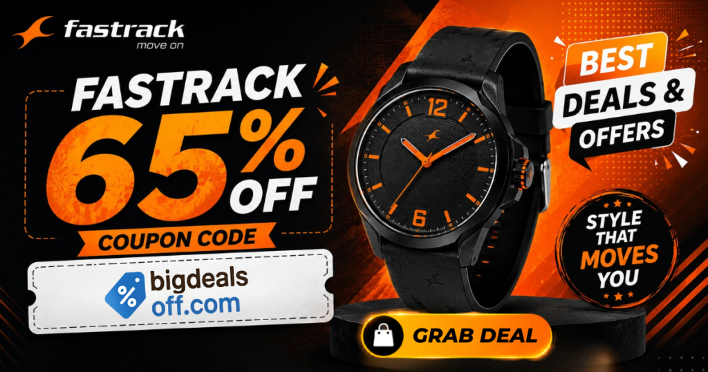 Fastrack 65% Off Coupon Code on watches and accessories