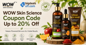 “WOW Skin Science Coupon Code offers on skincare and haircare products