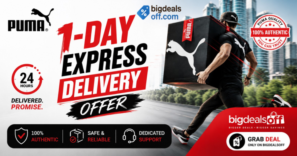 PUMA 1-Day Express Delivery Offer with fast shipping and shopping deals