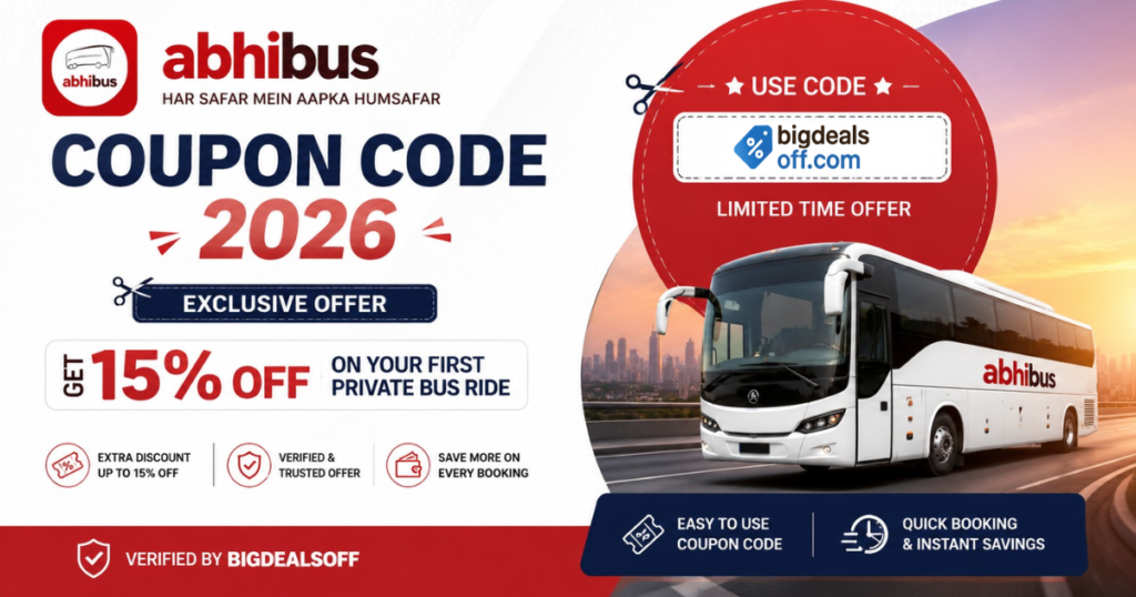 Abhibus Coupon Code 2026 - Latest Bus Booking Discounts & Cashback Offers
