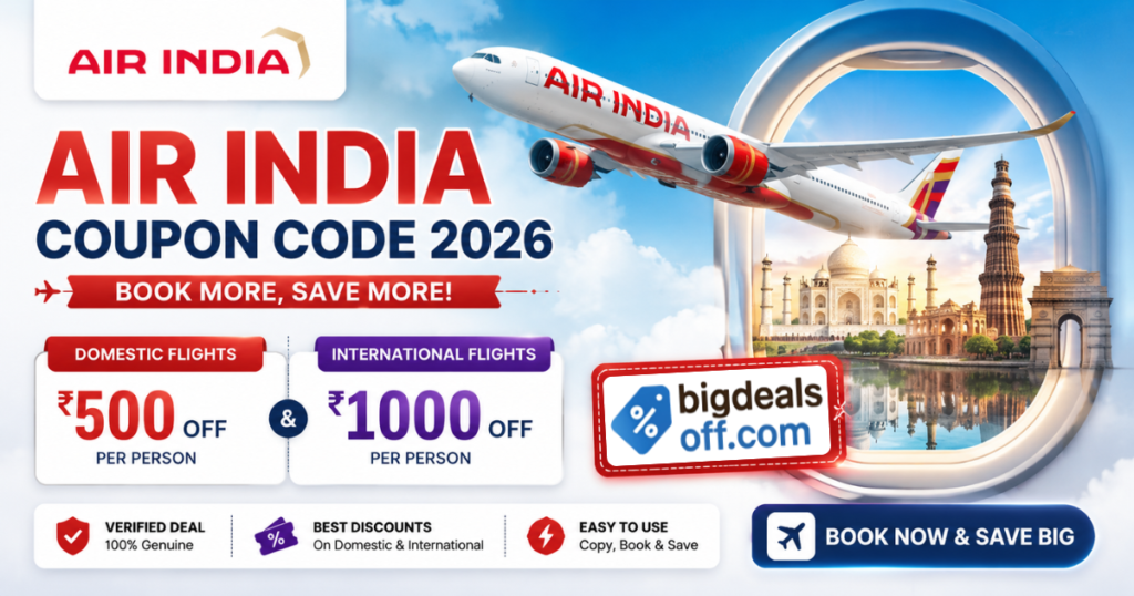Air India Coupon Code 2026 – Latest Flight Discount Offers and Promo Codes